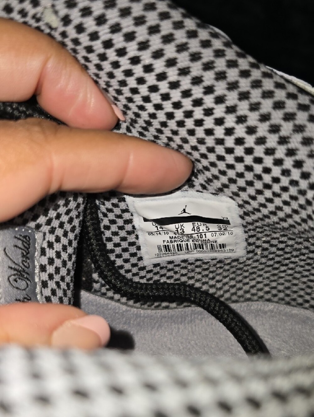 Jordan White & Black High-Top Basketball Sneakers - Picture 6 of 8